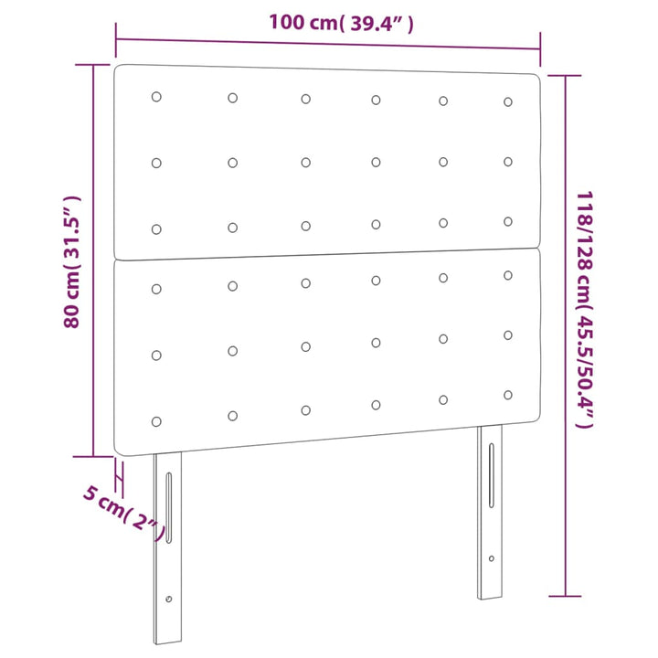 Hoofdborden 2 st 100x5x78/88 cm fluweel donkerblauw