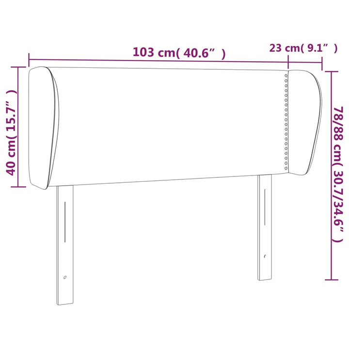 Hoofdbord met randen 103x23x78/88 cm stof donkergrijs