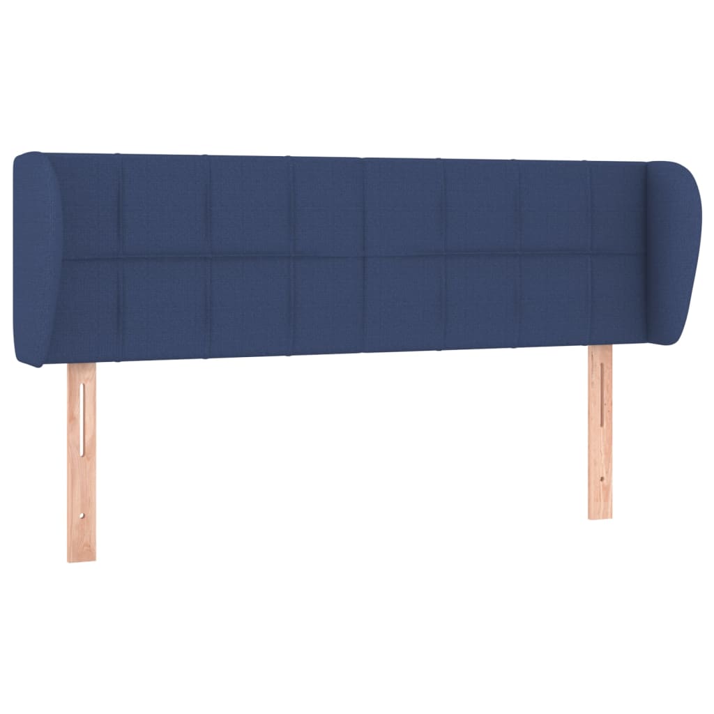 Hoofdbord met randen 147x23x78/88 cm stof blauw