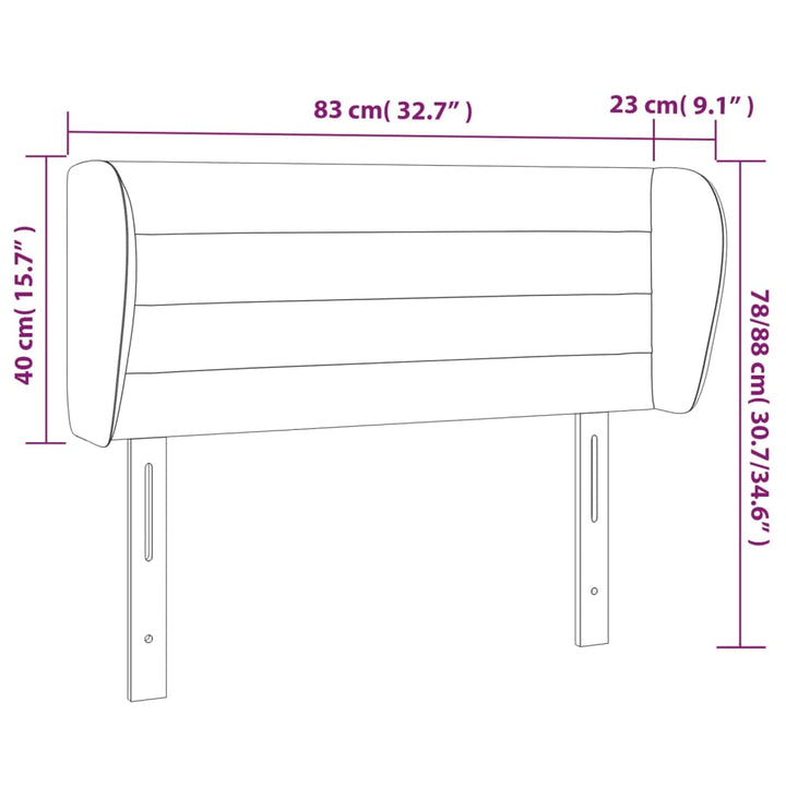 Hoofdbord met randen 83x23x78/88 cm stof groen