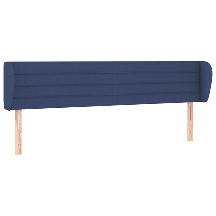 Hoofdbord met randen 203x23x78/88 cm stof blauw