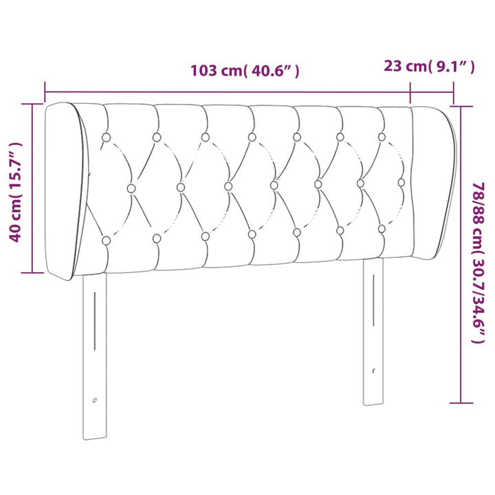 Hoofdbord met randen 103x23x78/88 cm stof groen