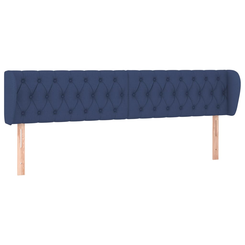 Hoofdbord met randen 183x23x78/88 cm stof blauw