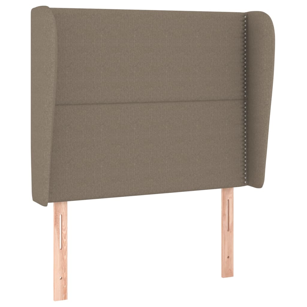 Hoofdbord met randen 83x23x118/128 cm stof taupe