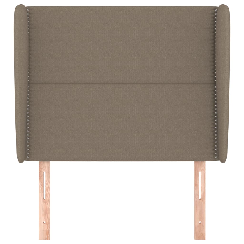 Hoofdbord met randen 83x23x118/128 cm stof taupe