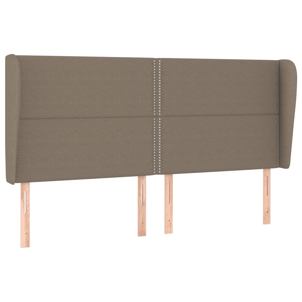 Hoofdbord met randen 163x23x118/128 cm stof taupe