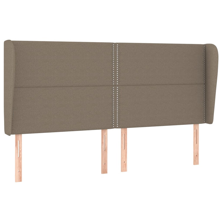 Hoofdbord met randen 163x23x118/128 cm stof taupe