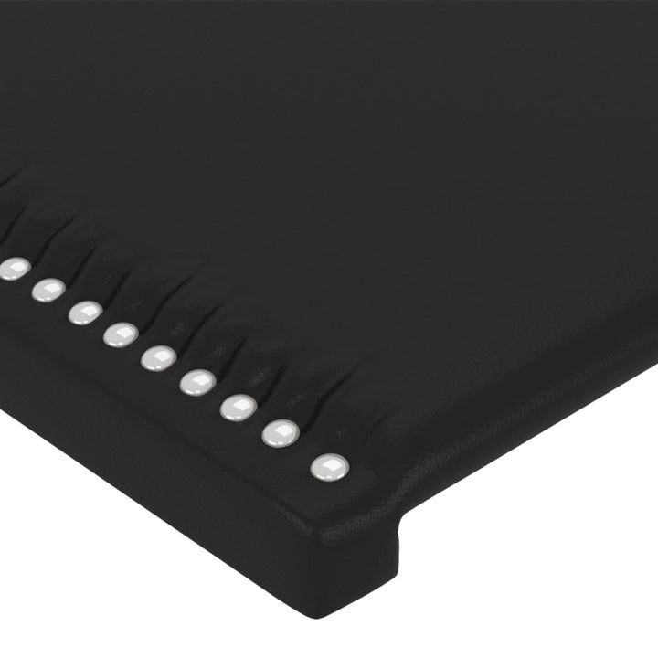 Hoofdbord met randen 163x23x118/128 cm kunstleer zwart