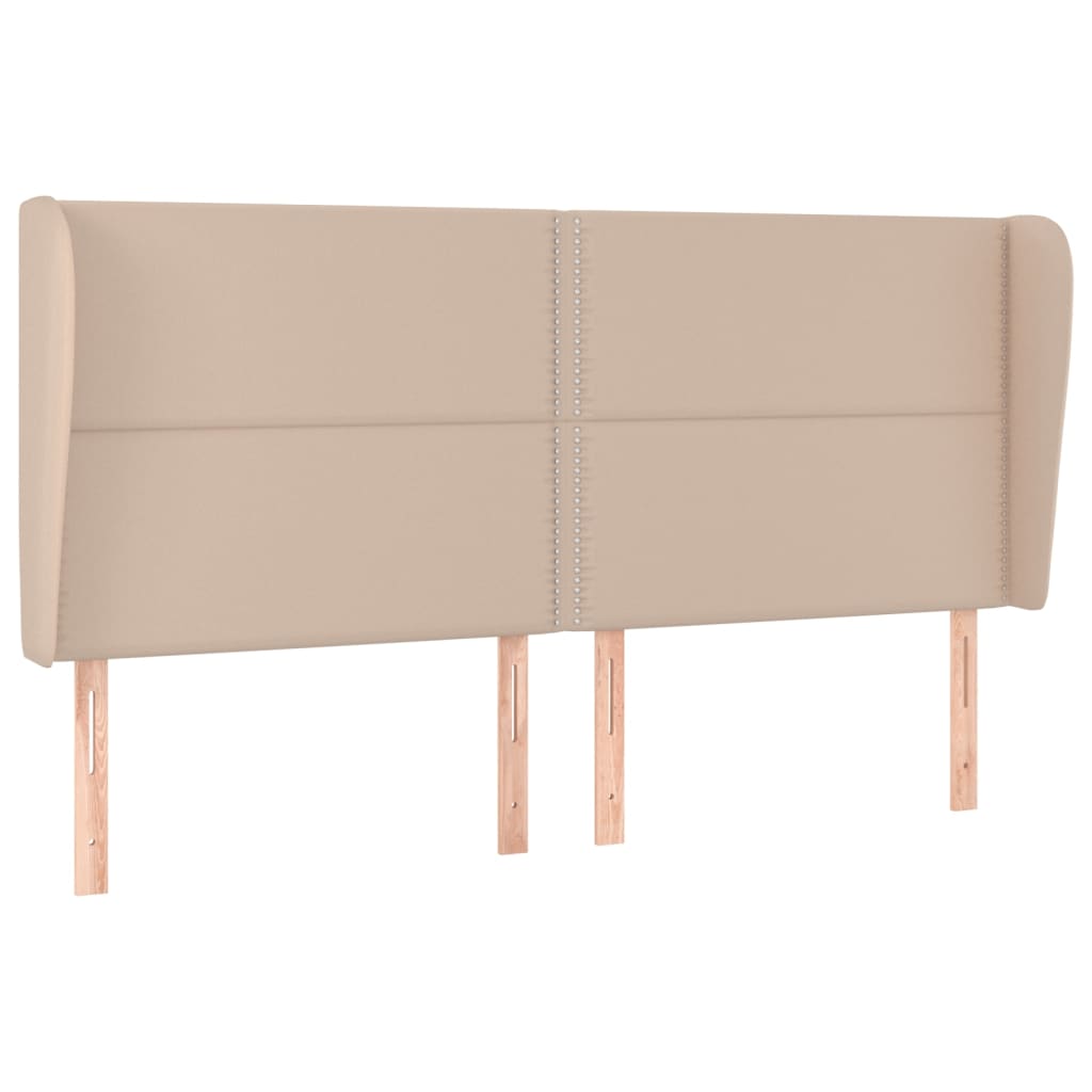 Hoofdbord met randen 163x23x118/128cm kunstleer cappuccinokleur