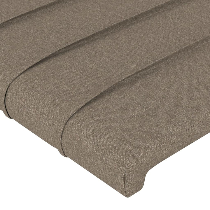 Hoofdbord met randen 147x23x118/128 cm stof taupe