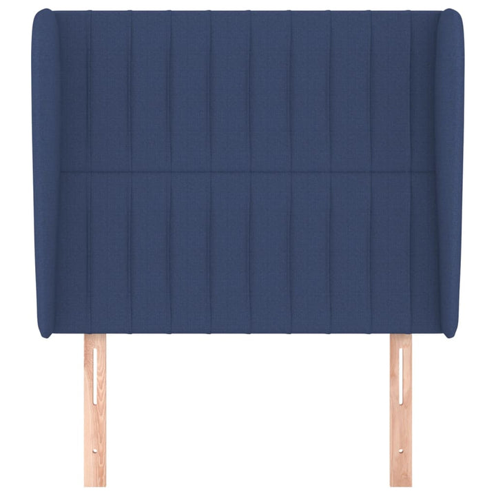 Hoofdbord met randen 93x23x118/128 cm stof blauw