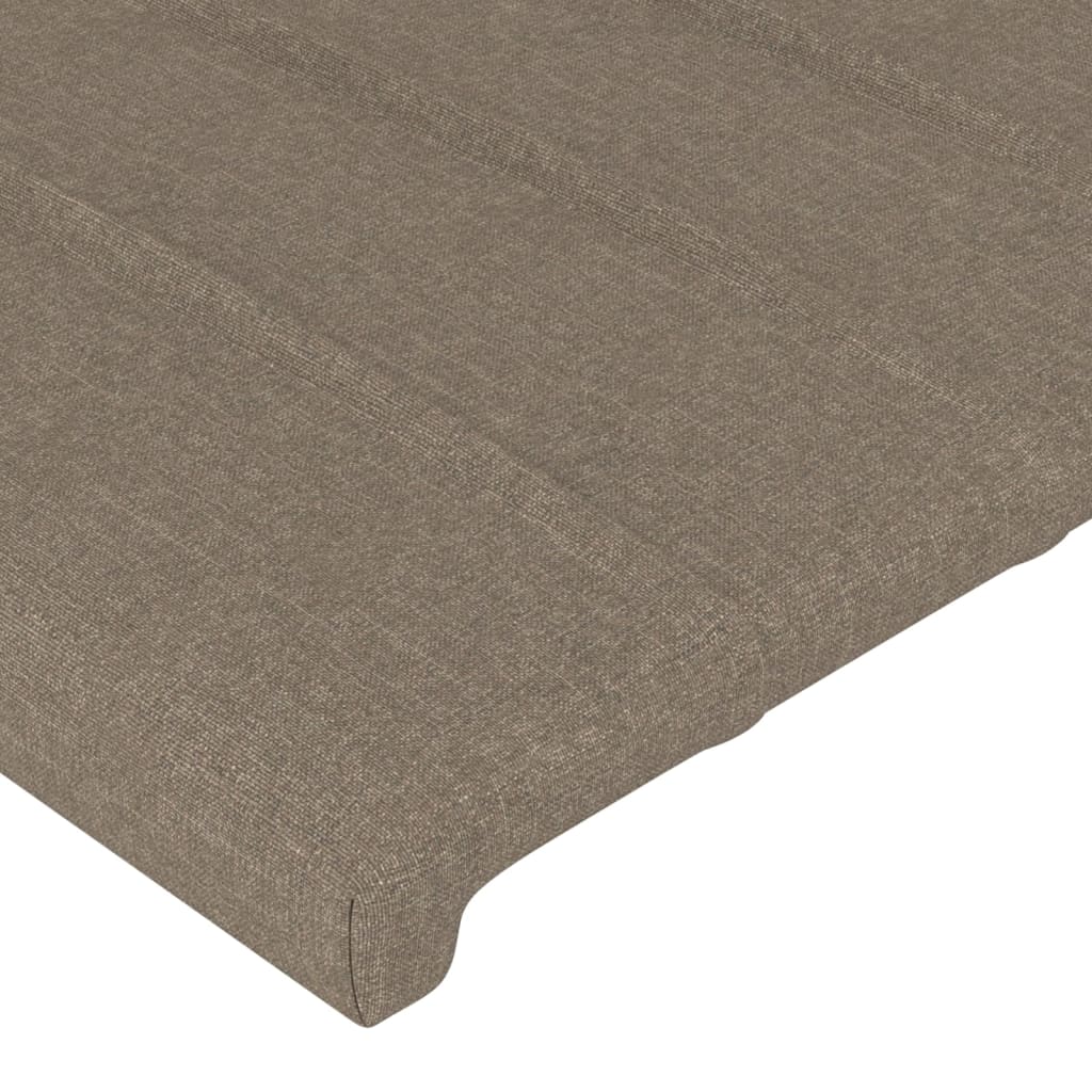 Hoofdbord met randen 147x23x118/128 cm stof taupe