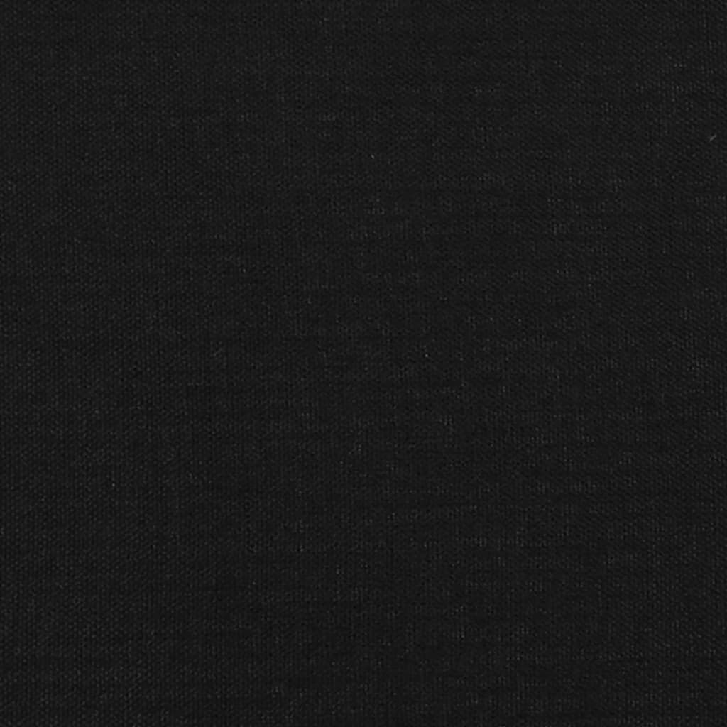 Hoofdbord met randen 203x23x118/128 cm stof zwart