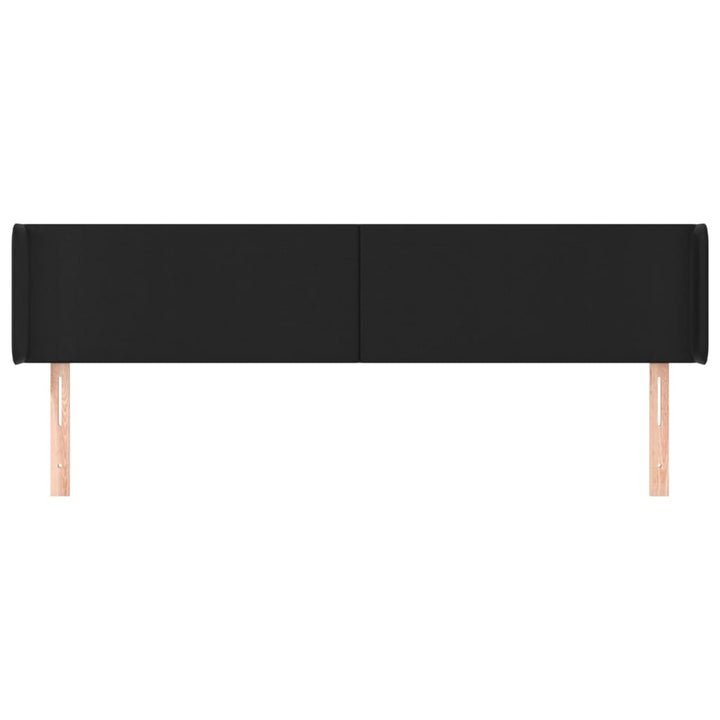 Hoofdbord met randen 183x16x78/88 cm kunstleer zwart