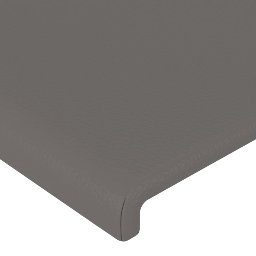 Hoofdbord met randen 203x16x78/88 cm kunstleer grijs