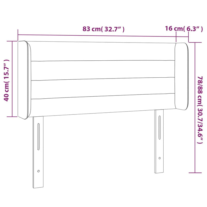 Hoofdbord met randen 83x16x78/88 cm stof groen