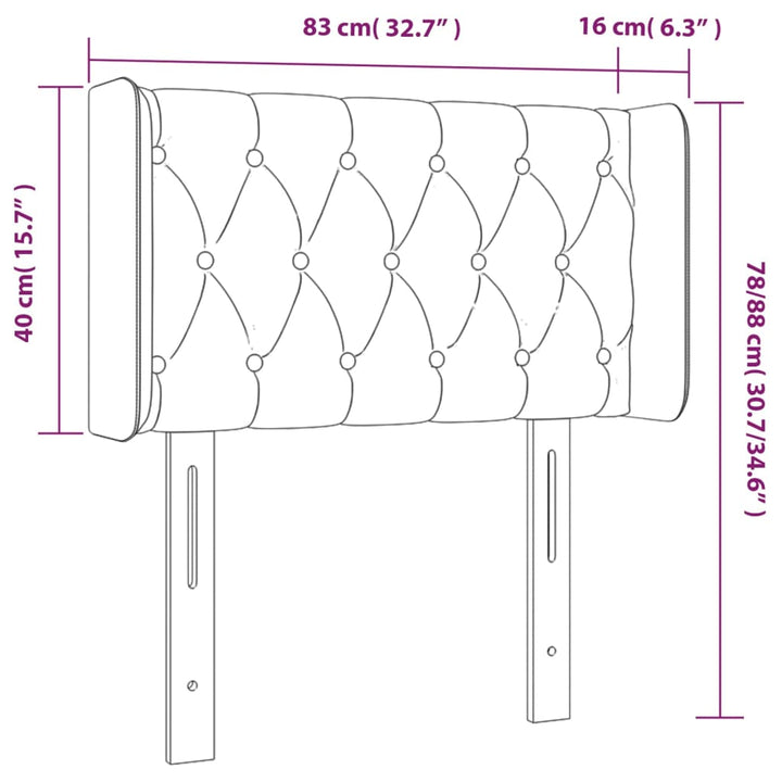 Hoofdbord met randen 83x16x78/88 cm stof groen