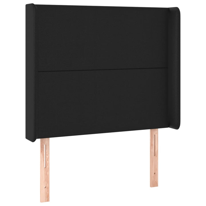 Hoofdbord met randen 83x16x118/128 cm kunstleer zwart