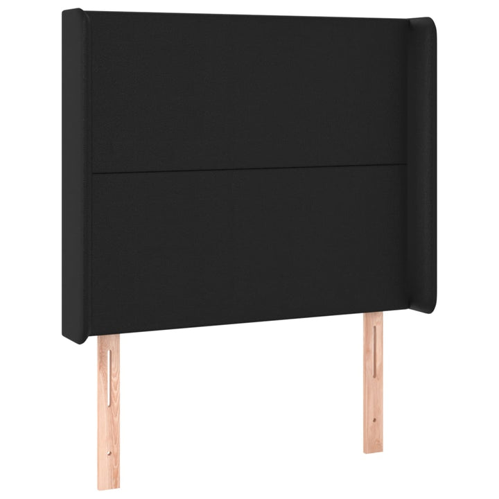 Hoofdbord met randen 103x16x118/128 cm kunstleer zwart
