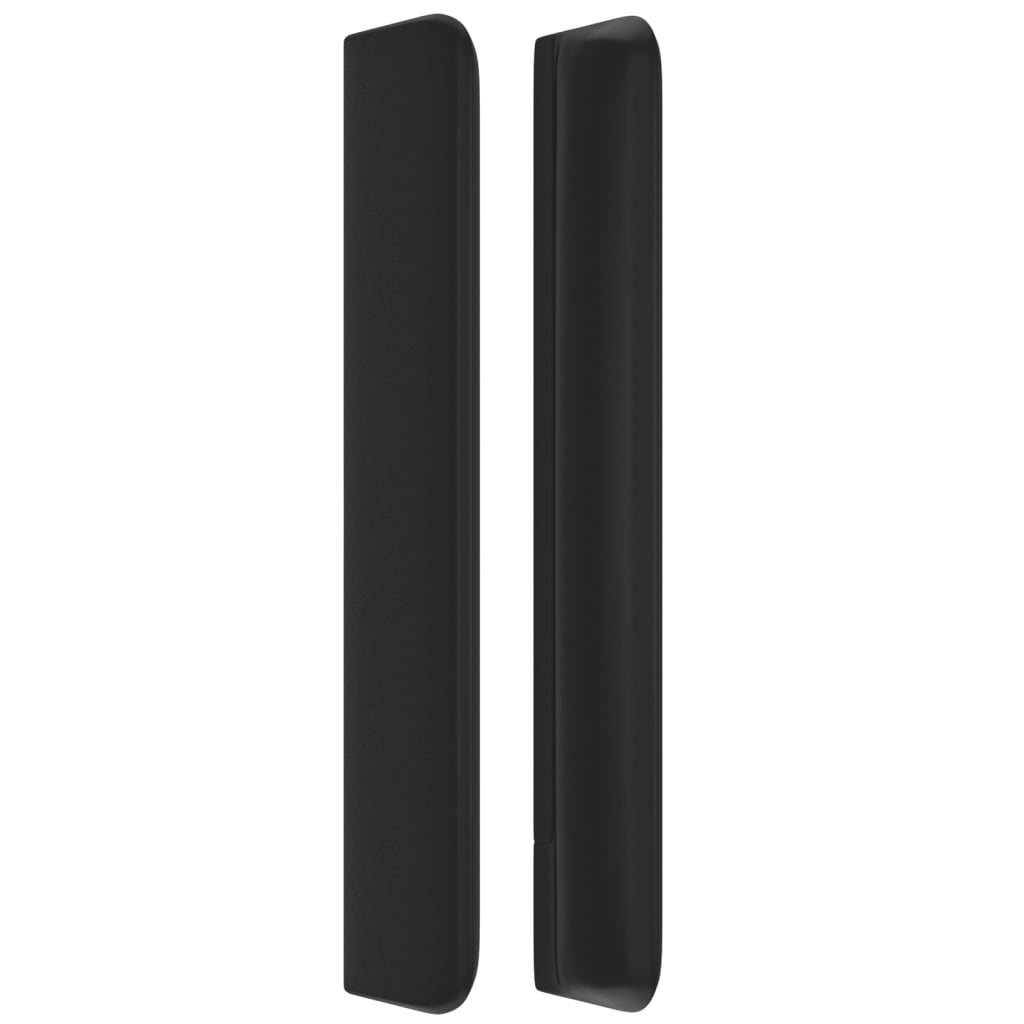 Hoofdbord met randen 147x16x118/128 cm kunstleer zwart