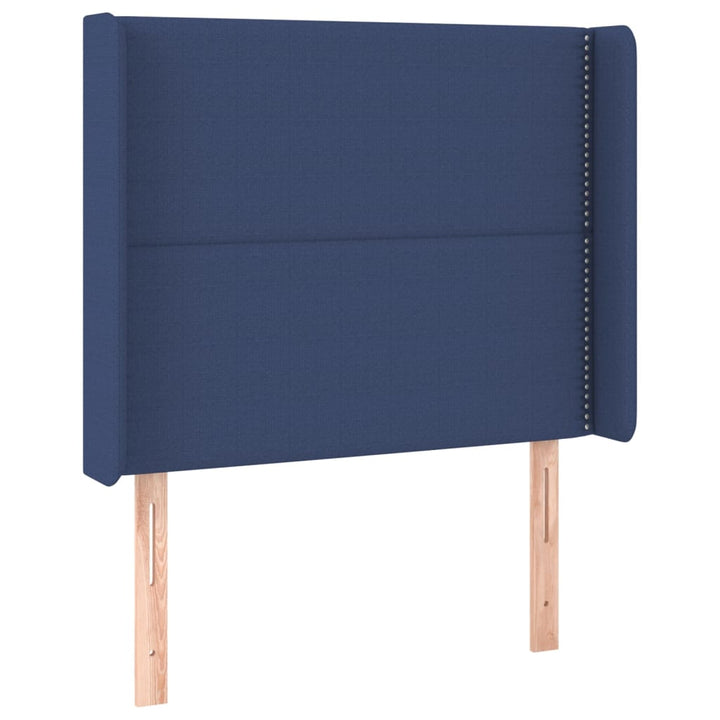 Hoofdbord met randen 83x16x118/128 cm stof blauw