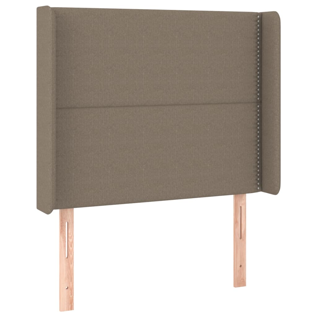 Hoofdbord met randen 103x16x118/128 cm stof taupe