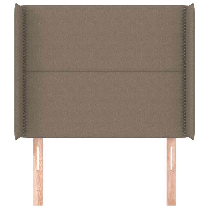 Hoofdbord met randen 103x16x118/128 cm stof taupe