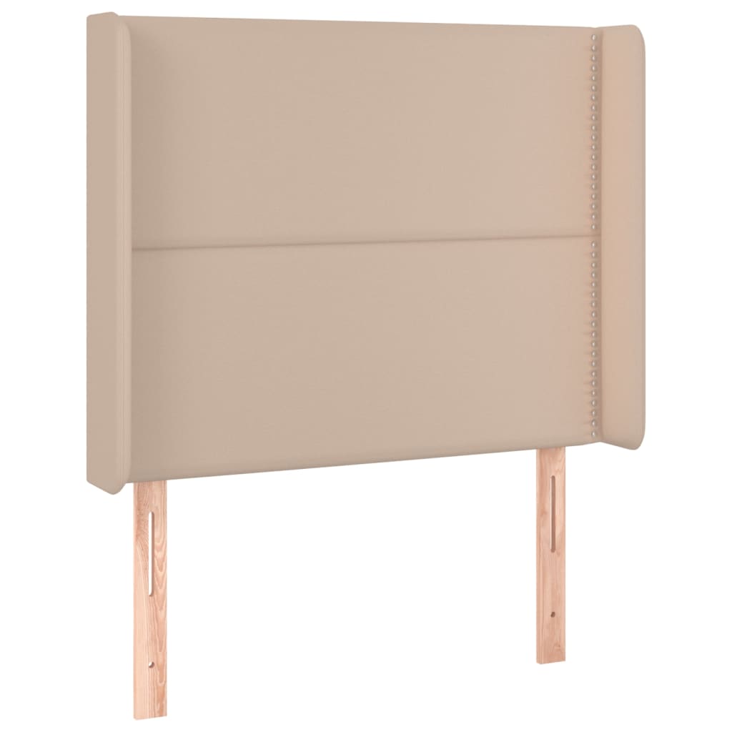 Hoofdbord met randen 83x16x118/128 cm kunstleer cappuccinokleur