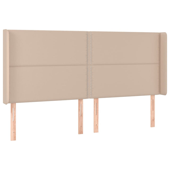 Hoofdbord met randen 163x16x118/128cm kunstleer cappuccinokleur