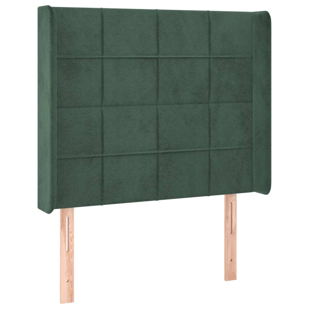 Hoofdbord met randen 83x16x118/128 cm fluweel groen