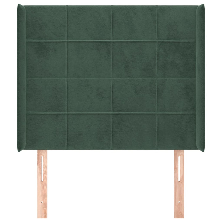 Hoofdbord met randen 83x16x118/128 cm fluweel groen