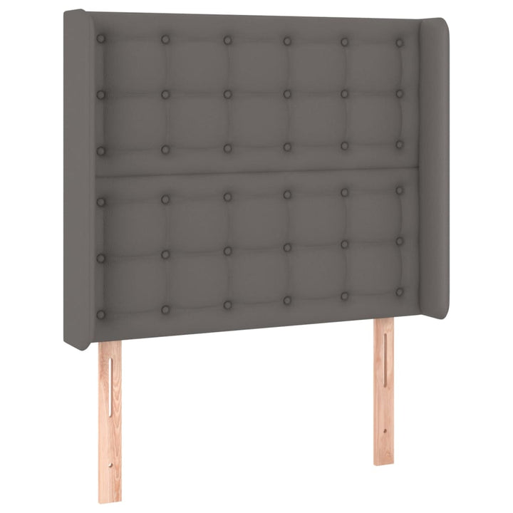 Hoofdbord met randen 93x16x118/128 cm kunstleer grijs