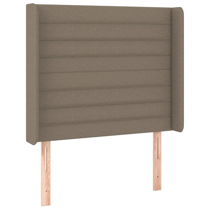 Hoofdbord met randen 103x16x118/128 cm stof taupe