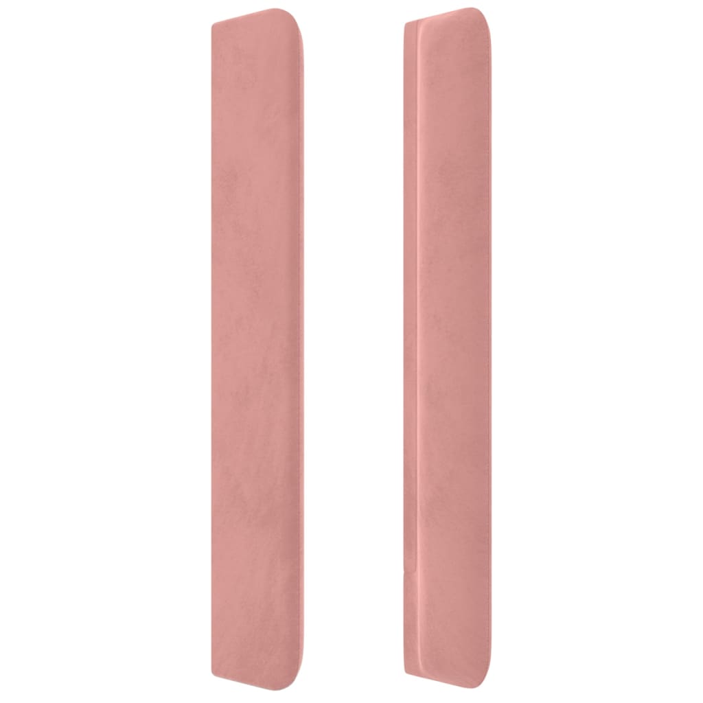Hoofdbord met randen 103x16x118/128 cm fluweel roze