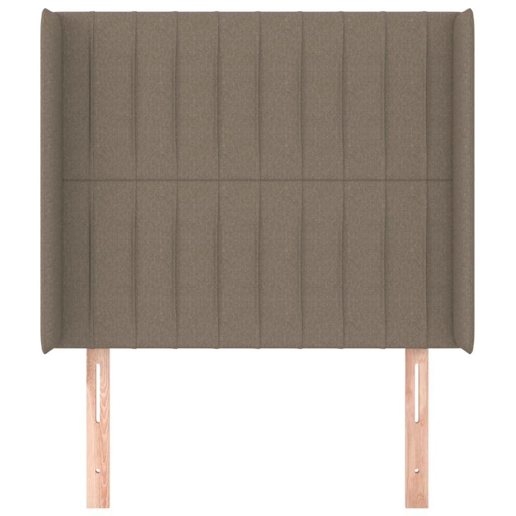 Hoofdbord met randen 103x16x118/128 cm stof taupe