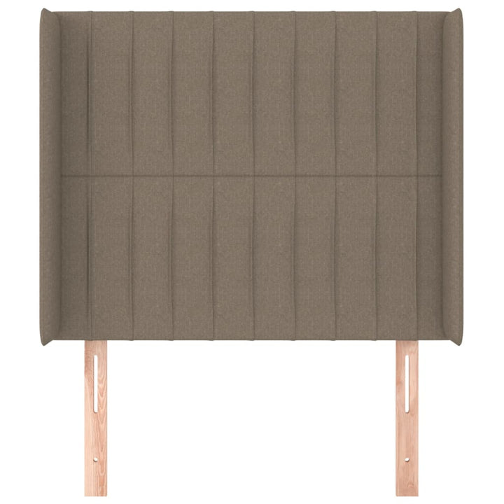 Hoofdbord met randen 103x16x118/128 cm stof taupe