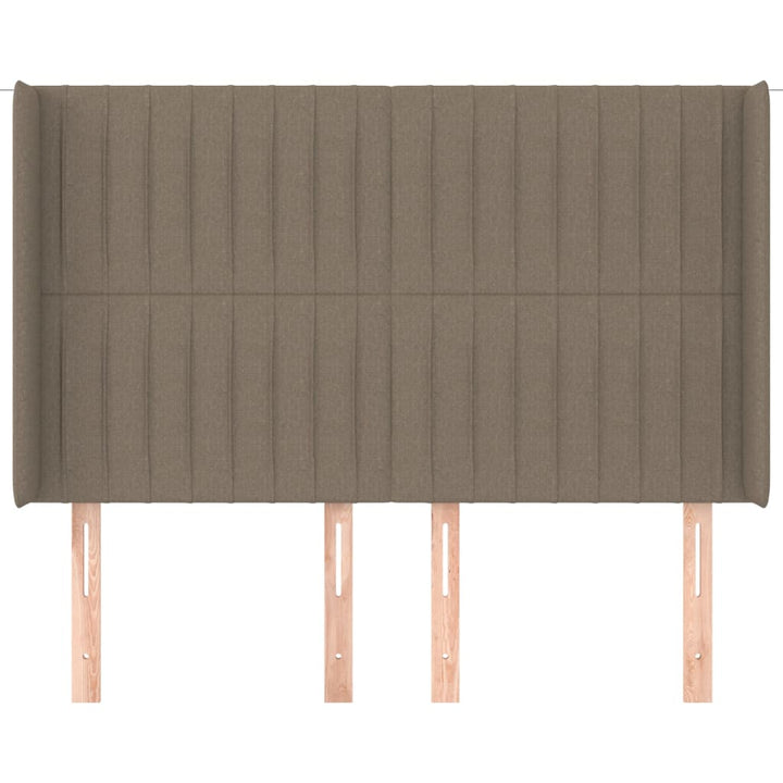 Hoofdbord met randen 147x16x118/128 cm stof taupe