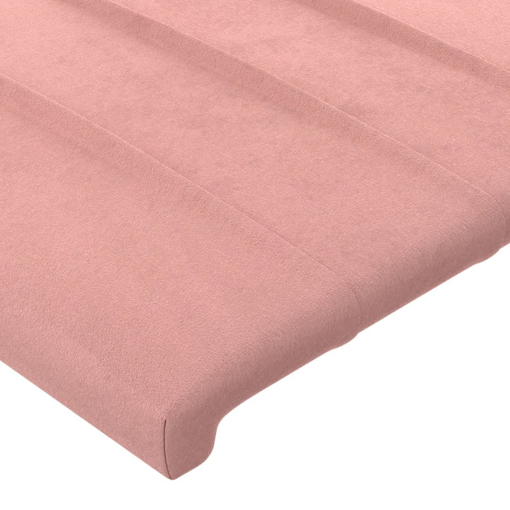 Hoofdbord met randen 93x16x118/128 cm fluweel roze