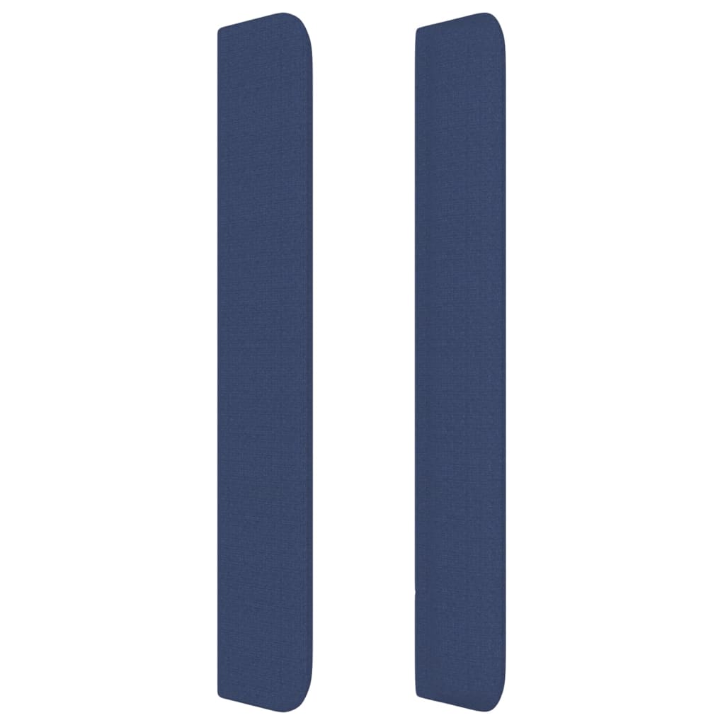 Hoofdbord met randen 83x16x118/128 cm stof blauw