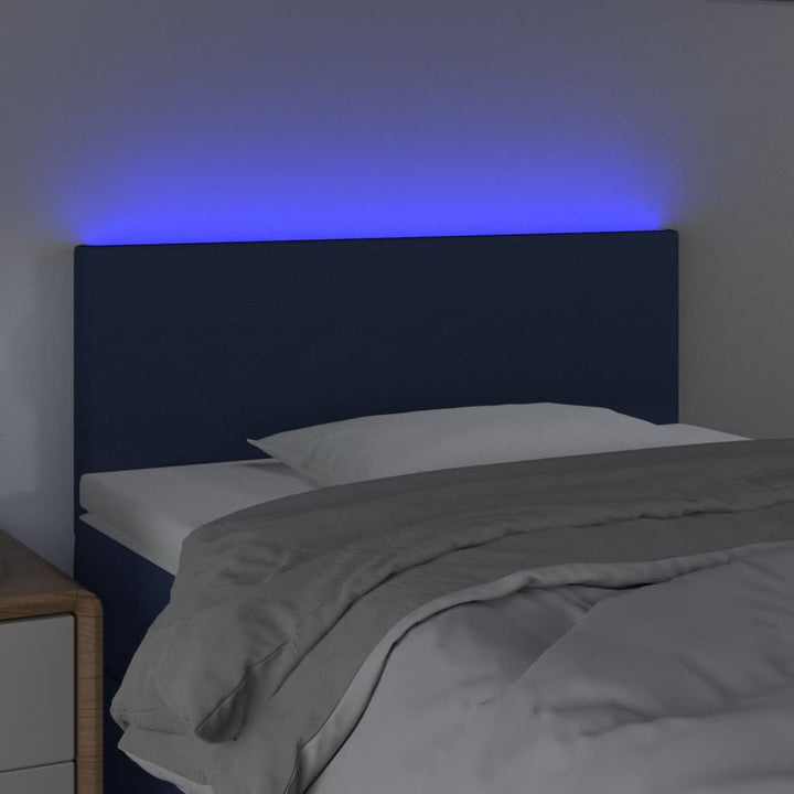 Hoofdbord LED 90x5x78/88 cm stof blauw