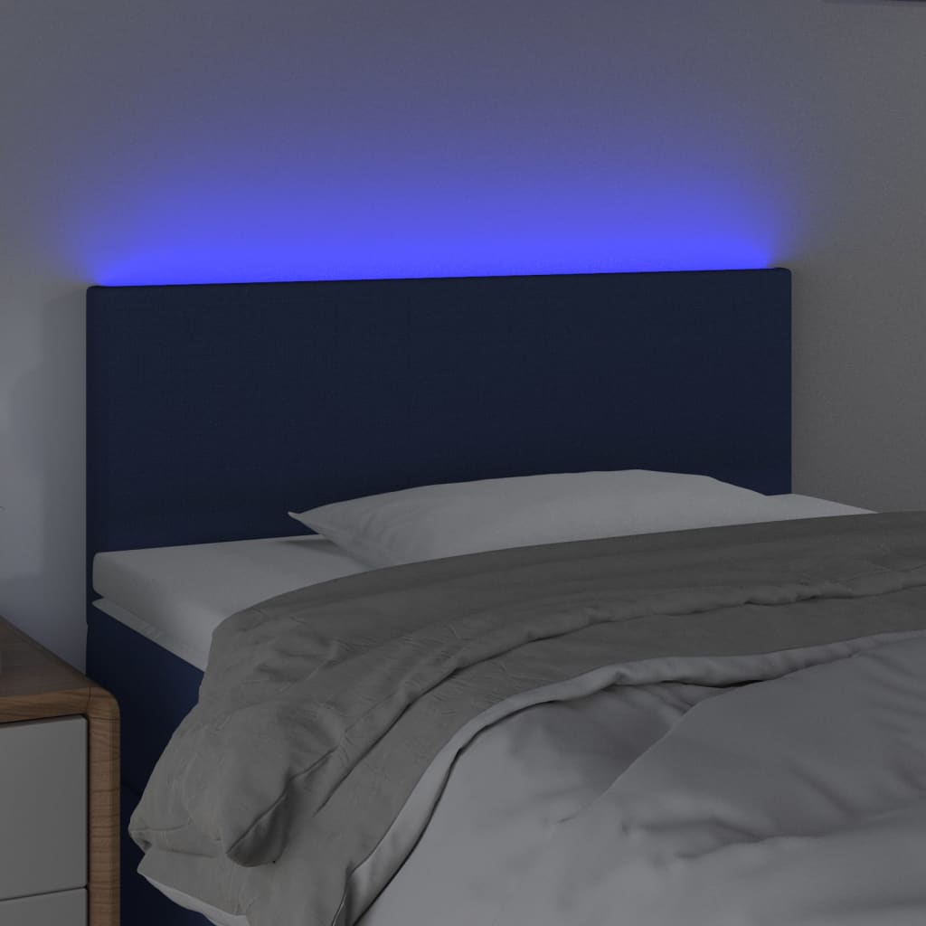 Hoofdbord LED 100x5x78/88 cm stof blauw