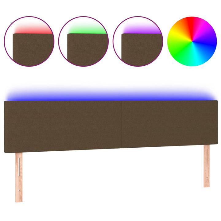 Hoofdbord LED 160x5x78/88 cm stof donkerbruin