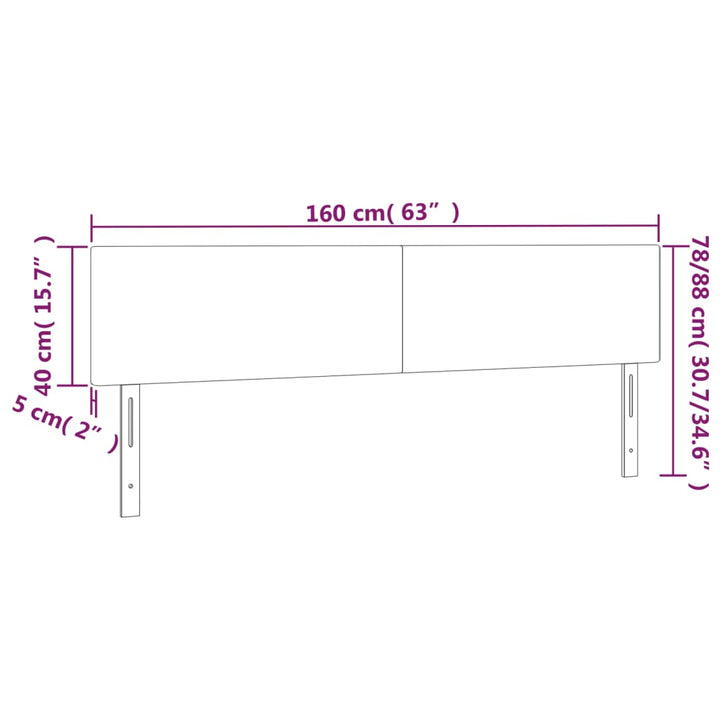 Hoofdbord LED 160x5x78/88 cm stof taupe