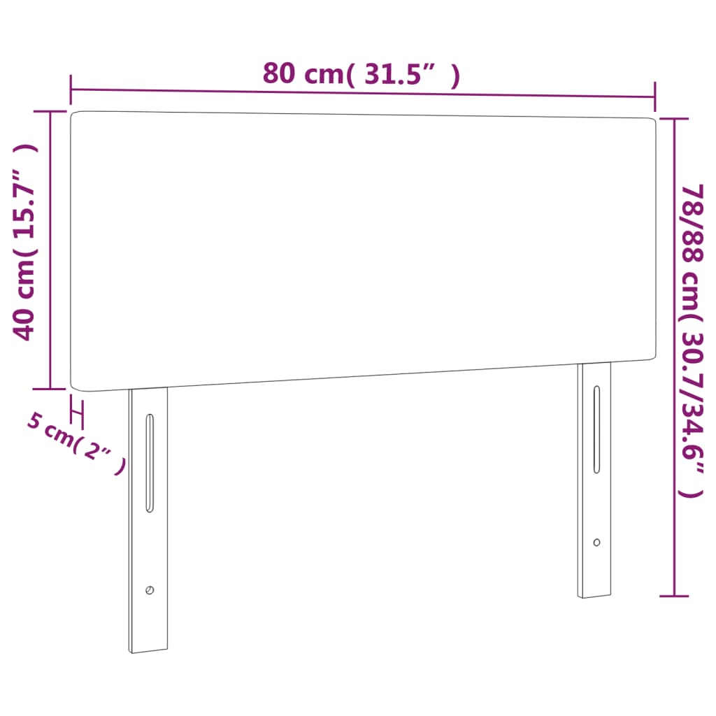 Hoofdbord LED 80x5x78/88 cm fluweel roze