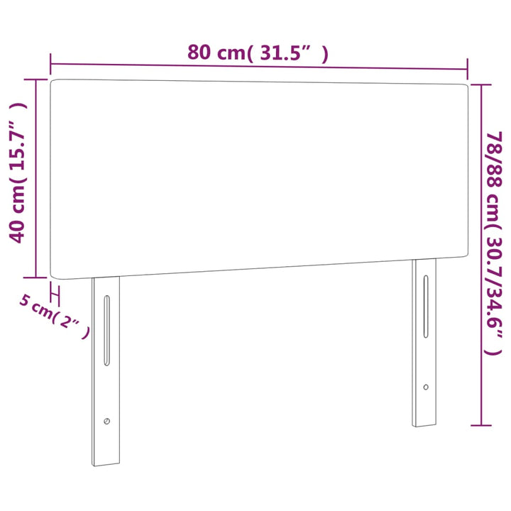 Hoofdbord LED 80x5x78/88 cm fluweel roze