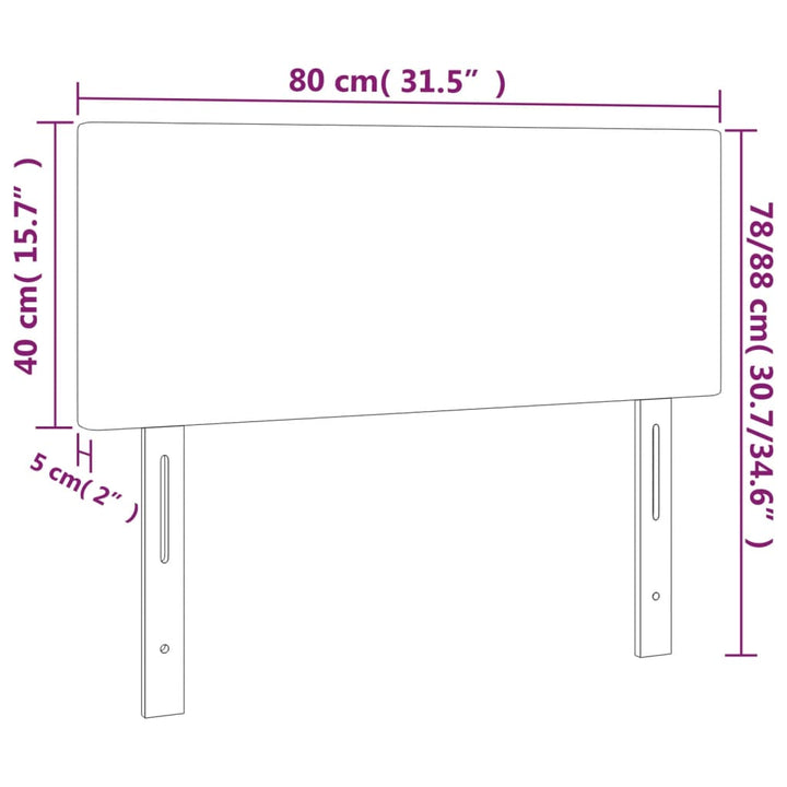 Hoofdbord LED 80x5x78/88 cm kunstleer zwart