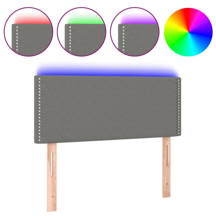 Hoofdbord LED 80x5x78/88 cm stof donkergrijs