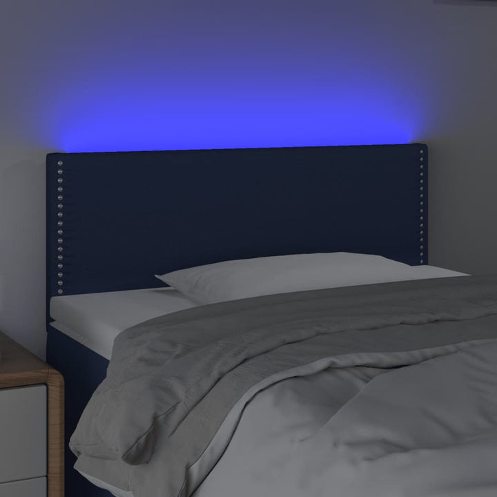 Hoofdbord LED 90x5x78/88 cm stof blauw