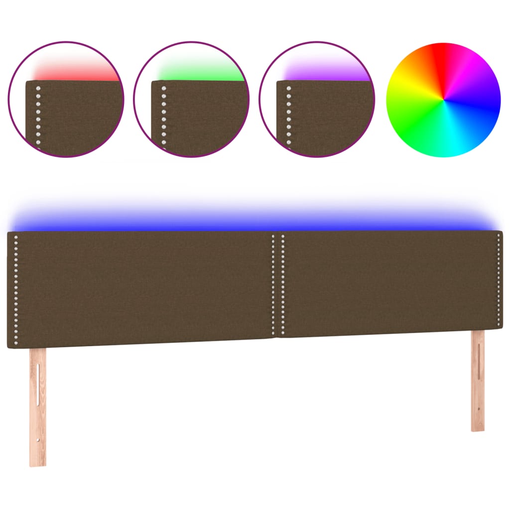 Hoofdbord LED 160x5x78/88 cm stof donkerbruin