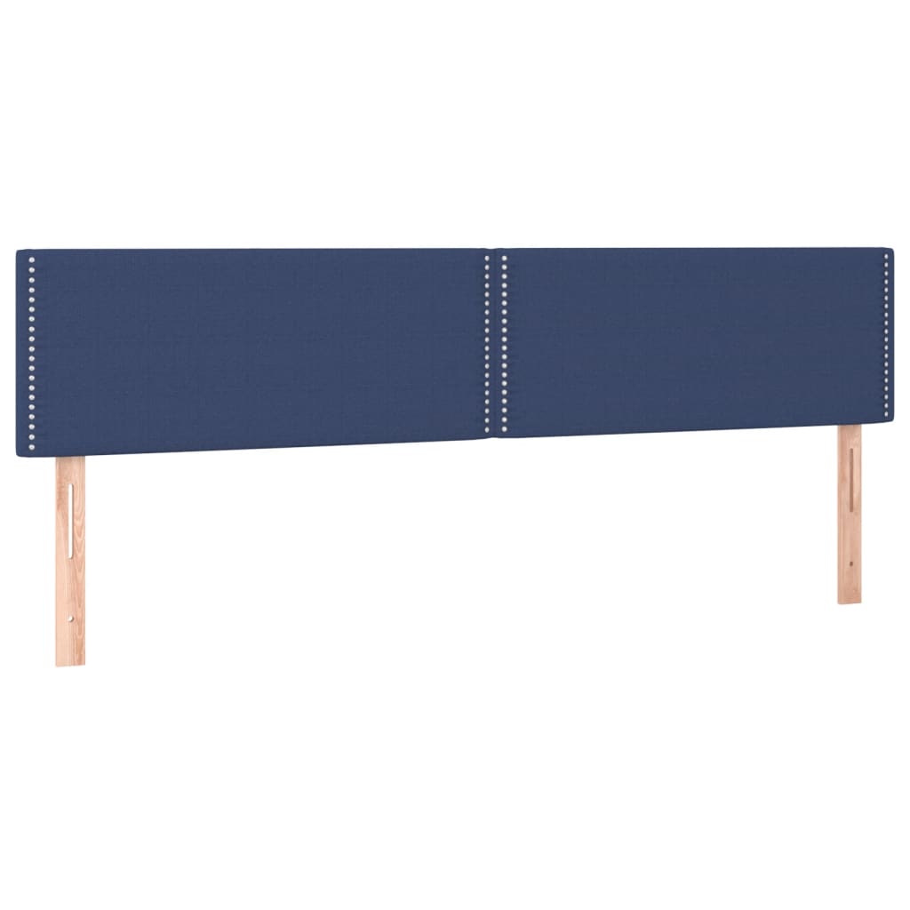 Hoofdbord LED 200x5x78/88 cm stof blauw